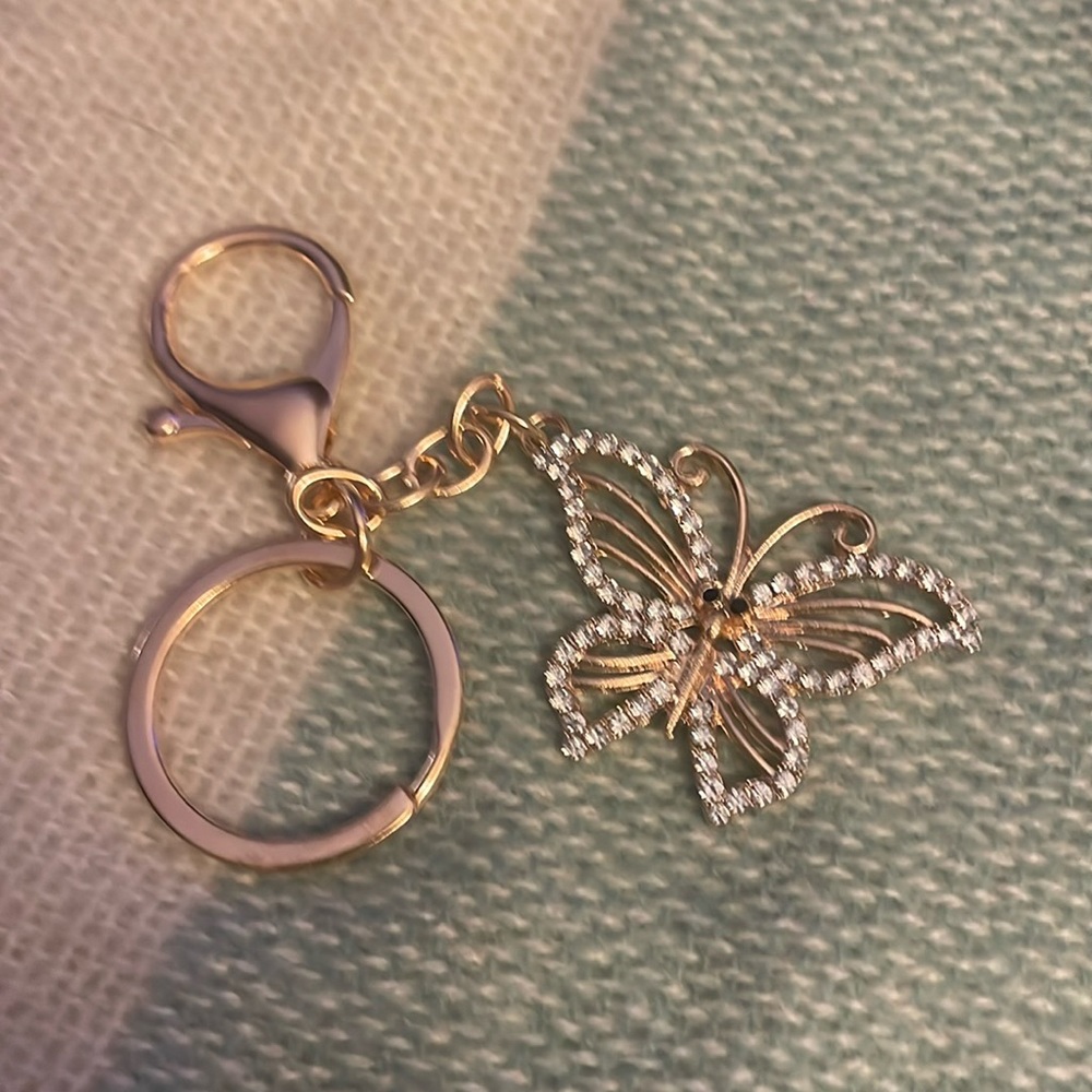 Glitzy Butterfly Key Ring